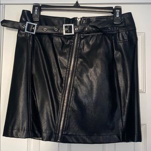 Leather mini skirt